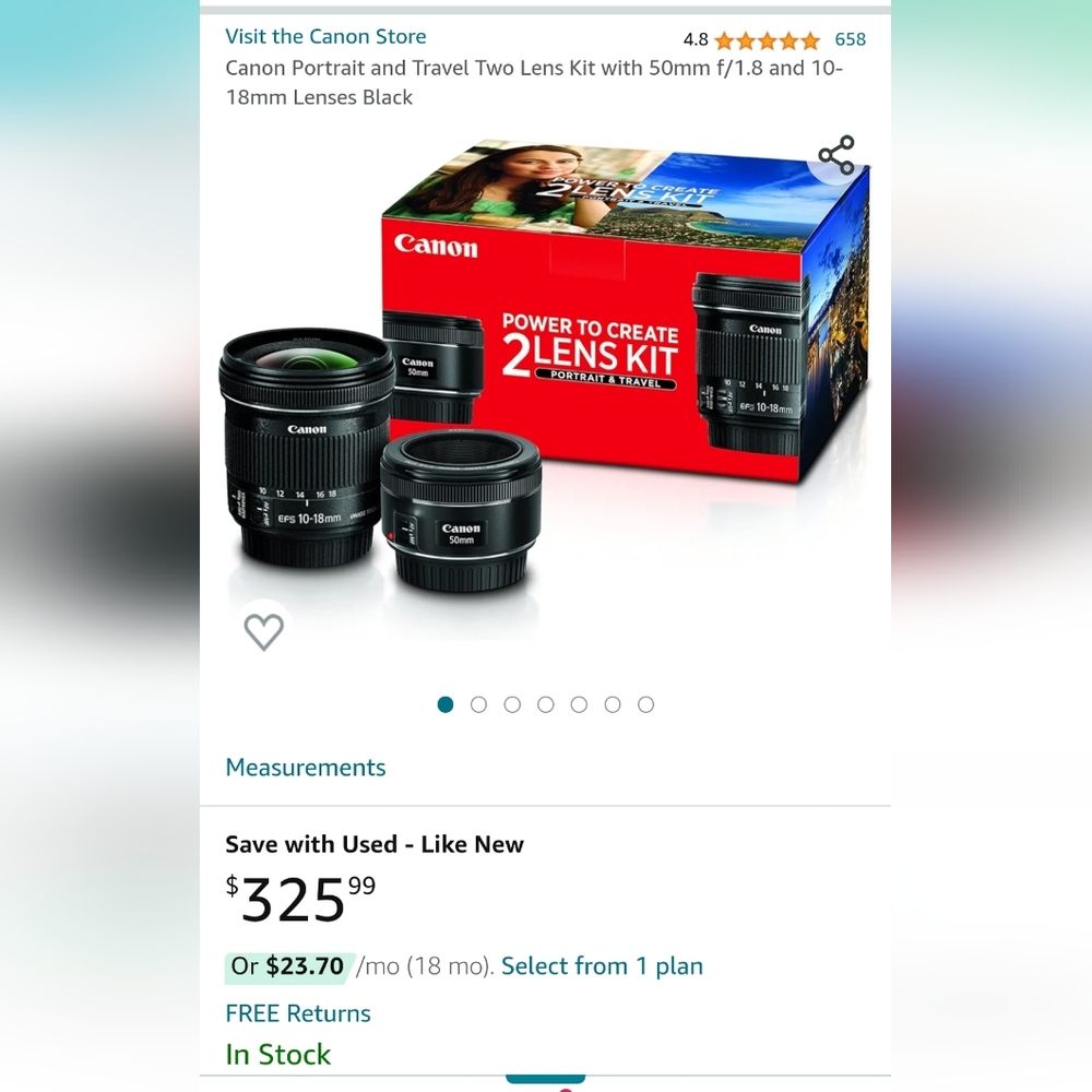 Canon Portrait and Travel Two Lens Kit with 50mm f/1.8 and 10-18mm Lenses